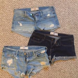 3 pairs of Hollister size 5 shorts!